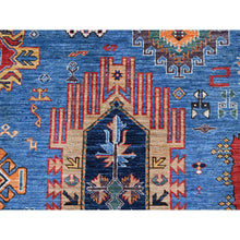 Load image into Gallery viewer, 8&#39;1&quot;x9&#39;10&quot; Bayern Blue, Afghan Ersari With Turkish Knot, Caucasian Design Revival, Vegetable Dyes, Hand Knotted, 100% Wool, Oriental Rug FWR3312