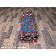 Load image into Gallery viewer, 8&#39;1&quot;x9&#39;10&quot; Bayern Blue, Afghan Ersari with Turkish Knot, Caucasian Design Revival, Vegetable Dyes, Hand Knotted, 100% Wool, Oriental Rug FWR3312