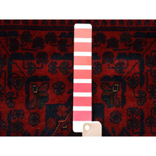 Load image into Gallery viewer, 3&#39;3&quot;x5&#39; Red Afghan Khamyab Natural Dyes Denser Weave With Shiny Wool Hand Knotted Oriental Rug FWR332190