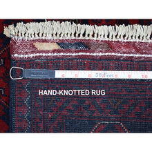 Load image into Gallery viewer, 3&#39;3&quot;x5&#39; Red Afghan Khamyab Natural Dyes Denser Weave With Shiny Wool Hand Knotted Oriental Rug FWR332190