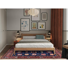 Load image into Gallery viewer, 8&#39;5&quot;x9&#39;8&quot; Yale Blue, Afghan Ersari with Turkish Knot, Caucasian Design Revival, Vegetable Dyes, Hand Knotted, Velvety Wool, Oriental Rug FWR3318