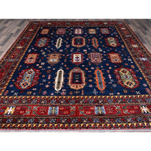 Load image into Gallery viewer, 8&#39;5&quot;x9&#39;8&quot; Yale Blue, Afghan Ersari with Turkish Knot, Caucasian Design Revival, Vegetable Dyes, Hand Knotted, Velvety Wool, Oriental Rug FWR3318