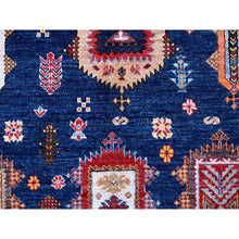 Load image into Gallery viewer, 8&#39;5&quot;x9&#39;8&quot; Yale Blue, Afghan Ersari with Turkish Knot, Caucasian Design Revival, Vegetable Dyes, Hand Knotted, Velvety Wool, Oriental Rug FWR3318