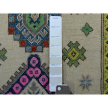 Load image into Gallery viewer, 3&#39;2&quot;x4&#39;10&quot; Colorful Ivory Fusion Kazak Organic Wool Hand Knotted Oriental Rug FWR332412
