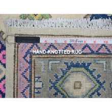 Load image into Gallery viewer, 3&#39;2&quot;x4&#39;10&quot; Colorful Ivory Fusion Kazak Organic Wool Hand Knotted Oriental Rug FWR332412