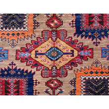 Load image into Gallery viewer, 8&#39;1&quot;x9&#39;7&quot; Beige, Afghan Ersari With Turkish Knot, Caucasian Design Revival, Vegetable Dyes, Hand Knotted, Soft And Vibrant Wool, Densely Woven, Oriental Rug FWR3324