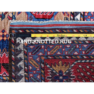 8'1"x9'7" Beige, Afghan Ersari With Turkish Knot, Caucasian Design Revival, Vegetable Dyes, Hand Knotted, Soft And Vibrant Wool, Densely Woven, Oriental Rug FWR3324