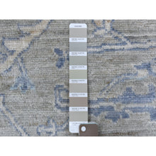 Load image into Gallery viewer, 8&#39;4&quot;x9&#39;9&quot; Hand Knotted Monochromatic Gray With Touches Of Blue Angora Oushak Pure Wool Oriental Rug FWR333120