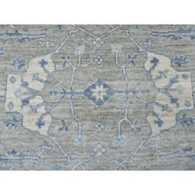 Load image into Gallery viewer, 8&#39;4&quot;x9&#39;9&quot; Hand Knotted Monochromatic Gray With Touches Of Blue Angora Oushak Pure Wool Oriental Rug FWR333120