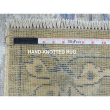 Load image into Gallery viewer, 8&#39;4&quot;x9&#39;9&quot; Hand Knotted Monochromatic Gray With Touches Of Blue Angora Oushak Pure Wool Oriental Rug FWR333120