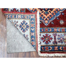 Load image into Gallery viewer, 2&#39;7&quot;x8&#39;6&quot; Red Hand-Knotted Geometric Design Super Kazak Pure Wool Oriental Runner Rug FWR333216