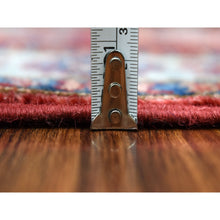 Load image into Gallery viewer, 2&#39;7&quot;x8&#39;6&quot; Red Hand-Knotted Geometric Design Super Kazak Pure Wool Oriental Runner Rug FWR333216