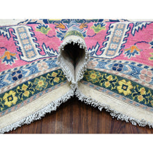 Load image into Gallery viewer, 8&#39;10&quot;x11&#39;6&quot; Ivory With Pink Fusion Kazak Natural Wool Hand Knotted Oriental Rug FWR333228