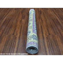 Load image into Gallery viewer, 3&#39;2&quot;x4&#39;9&quot; Colorful Gray Fusion Kazak Organic Wool Hand Knotted Oriental Rug FWR333270