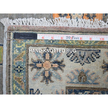 Load image into Gallery viewer, 3&#39;3&quot;x5&#39; Colorful Gray Fusion Kazak Pure Wool Hand Knotted Oriental Rug FWR333330