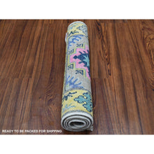 Load image into Gallery viewer, 1&#39;10&quot;x2&#39;9&quot; Yellow Fusion Kazak Organic Wool Hand Knotted Mat Oriental Rug FWR333576