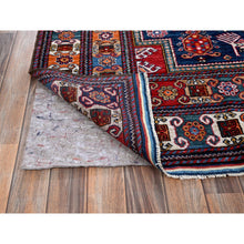 Load image into Gallery viewer, 8&#39;4&quot;x9&#39;6&quot; Navy Blue, Afghan Ersari With Turkish Knot, Caucasian Design Revival, Ancient Bird Figurines, Hand Knotted, 100% Wool, Vegetable Dyes, Oriental Rug FWR3330