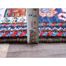 Load image into Gallery viewer, 8&#39;4&quot;x9&#39;6&quot; Navy Blue, Afghan Ersari With Turkish Knot, Caucasian Design Revival, Ancient Bird Figurines, Hand Knotted, 100% Wool, Vegetable Dyes, Oriental Rug FWR3330