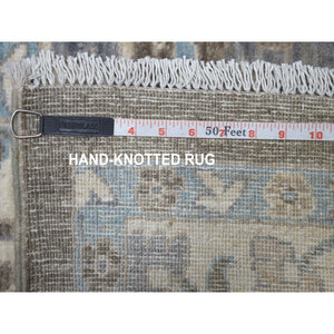 11'9"x14'5" Brown Peshawar With Mahal Design Organic Wool Hand Knotted Oversize Oriental Rug FWR333636
