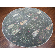 Load image into Gallery viewer, 8&#39;2&quot;x8&#39;2&quot; Round Folk Art Willow And Cypress Tree Design Hand Knotted Borderless Oriental Rug FWR334224