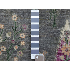8'2"x8'2" Round Folk Art Willow And Cypress Tree Design Hand Knotted Borderless Oriental Rug FWR334224