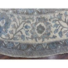 Load image into Gallery viewer, 12&#39;x12&#39; Gray Afghan Peshawar With Ziegler Mahal Design Organic Wool Hand Knotted Round Oriental Rug FWR334260