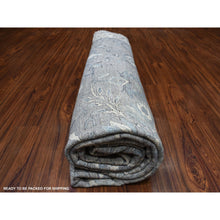 Load image into Gallery viewer, 12&#39;x12&#39; Gray Afghan Peshawar With Ziegler Mahal Design Organic Wool Hand Knotted Round Oriental Rug FWR334260