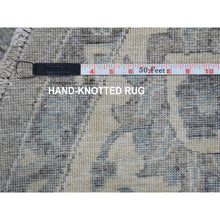 Load image into Gallery viewer, 12&#39;x12&#39; Gray Afghan Peshawar With Ziegler Mahal Design Organic Wool Hand Knotted Round Oriental Rug FWR334260
