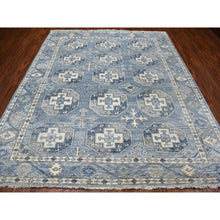 Load image into Gallery viewer, 8&#39;x9&#39;9&quot; Blue Shiny Wool Afghan Ersari Design Hand Knotted Oriental Rug FWR334860