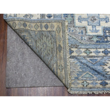 Load image into Gallery viewer, 8&#39;x9&#39;9&quot; Blue Shiny Wool Afghan Ersari Design Hand Knotted Oriental Rug FWR334860