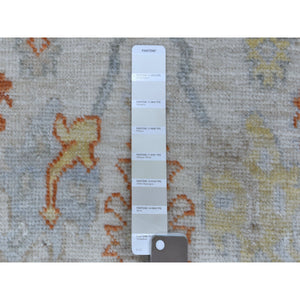 2'8"x15'8" Hand Knotted Ivory Angora Oushak With Soft And Supple Wool Oriental Xl Runner Rug FWR335316