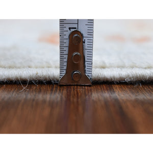 2'8"x15'8" Hand Knotted Ivory Angora Oushak With Soft And Supple Wool Oriental Xl Runner Rug FWR335316