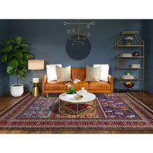 Load image into Gallery viewer, 8&#39;7&quot;x10&#39; Parmesan Yellow, Afghan Ersari with Turkish Knot, Caucasian Design Revival, Ancient Bird Figurines, Vegetable Dyes, Hand Knotted, 100% Wool, Oriental Rug FWR3348