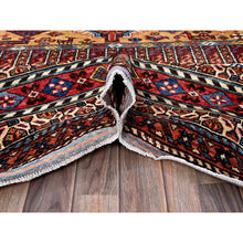 Load image into Gallery viewer, 8&#39;7&quot;x10&#39; Parmesan Yellow, Afghan Ersari with Turkish Knot, Caucasian Design Revival, Ancient Bird Figurines, Vegetable Dyes, Hand Knotted, 100% Wool, Oriental Rug FWR3348