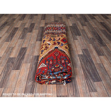 Load image into Gallery viewer, 8&#39;7&quot;x10&#39; Parmesan Yellow, Afghan Ersari with Turkish Knot, Caucasian Design Revival, Ancient Bird Figurines, Vegetable Dyes, Hand Knotted, 100% Wool, Oriental Rug FWR3348
