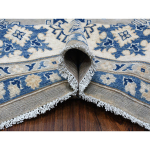 9'8"x13'9" Gray Vintage Look Kazak All Over Design Natural Wool Hand Knotted Oriental Rug FWR335808