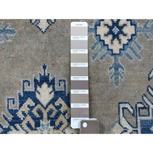 9'8"x13'9" Gray Vintage Look Kazak All Over Design Natural Wool Hand Knotted Oriental Rug FWR335808