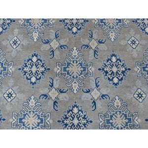9'8"x13'9" Gray Vintage Look Kazak All Over Design Natural Wool Hand Knotted Oriental Rug FWR335808