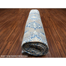 Load image into Gallery viewer, 9&#39;8&quot;x13&#39;9&quot; Gray Vintage Look Kazak All Over Design Natural Wool Hand Knotted Oriental Rug FWR335808