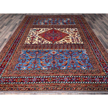 Load image into Gallery viewer, 8&#39;6&quot;x10&#39;8&quot; Alabaster White, Hand Knotted, Afghan Ersari with Turkish Knot, Caucasian Design Revival, Ancient Bird Figurines, Vegetable Dyes, 100% Wool, Oriental Rug FWR3354