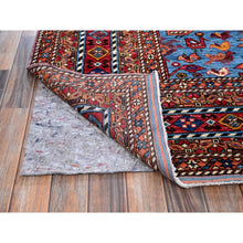 Load image into Gallery viewer, 8&#39;6&quot;x10&#39;8&quot; Alabaster White, Hand Knotted, Afghan Ersari With Turkish Knot, Caucasian Design Revival, Ancient Bird Figurines, Vegetable Dyes, 100% Wool, Oriental Rug FWR3354