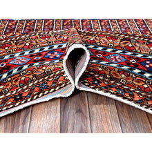 Load image into Gallery viewer, 8&#39;6&quot;x10&#39;8&quot; Alabaster White, Hand Knotted, Afghan Ersari with Turkish Knot, Caucasian Design Revival, Ancient Bird Figurines, Vegetable Dyes, 100% Wool, Oriental Rug FWR3354