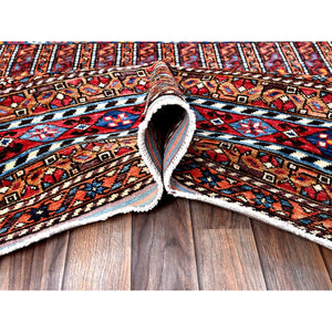 8'6"x10'8" Alabaster White, Hand Knotted, Afghan Ersari with Turkish Knot, Caucasian Design Revival, Ancient Bird Figurines, Vegetable Dyes, 100% Wool, Oriental Rug FWR3354