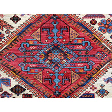 Load image into Gallery viewer, 8&#39;6&quot;x10&#39;8&quot; Alabaster White, Hand Knotted, Afghan Ersari with Turkish Knot, Caucasian Design Revival, Ancient Bird Figurines, Vegetable Dyes, 100% Wool, Oriental Rug FWR3354