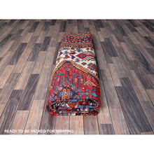 Load image into Gallery viewer, 8&#39;6&quot;x10&#39;8&quot; Alabaster White, Hand Knotted, Afghan Ersari with Turkish Knot, Caucasian Design Revival, Ancient Bird Figurines, Vegetable Dyes, 100% Wool, Oriental Rug FWR3354