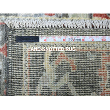 Load image into Gallery viewer, 2&#39;9&quot;x9&#39;8&quot; Charcoal Black With Pop Of Color Angora Oushak Soft &amp; Vibrant Wool Hand Knotted Oriental Runner Rug FWR336486