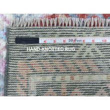 Load image into Gallery viewer, 6&#39;1&quot;x9&#39;2&quot; Charcoal Black With Anatolian Design Organic Wool Hand Knotted Oriental Rug FWR337200