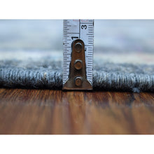 Load image into Gallery viewer, 6&#39;4&quot;x8&#39;9&quot; Hand Knotted Charcoal Gray Angora Oushak Willow And Cypress Tree Design Soft Velvety Wool Oriental Rug FWR337644