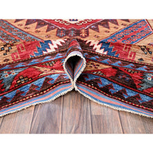 Load image into Gallery viewer, 6&#39;1&quot;x8&#39;4&quot; Ochre Brown, Afghan Ersari With Turkish Knot, Caucasian Design Revival, Densely Woven, Vegetable Dyes, Hand Knotted, 100% Wool, Oriental Rug FWR3372