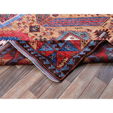Load image into Gallery viewer, 6&#39;1&quot;x8&#39;4&quot; Ochre Brown, Afghan Ersari With Turkish Knot, Caucasian Design Revival, Densely Woven, Vegetable Dyes, Hand Knotted, 100% Wool, Oriental Rug FWR3372